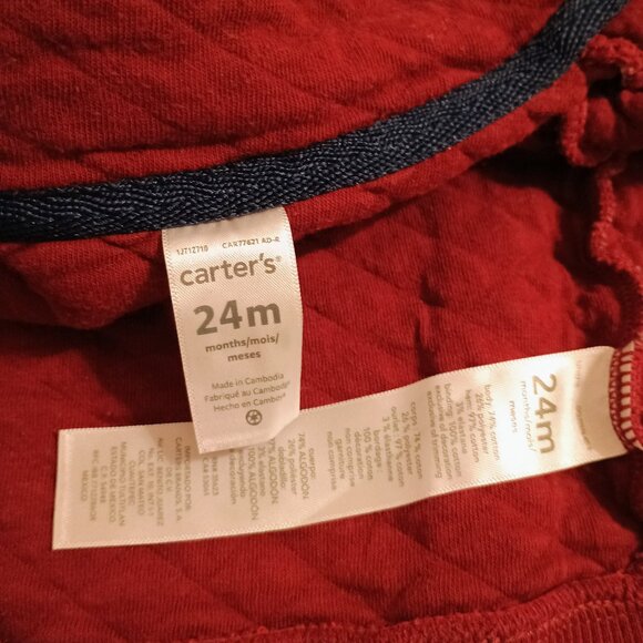 EUC: Carter's sz 24M Red Quilted Full-Zip Vest with Pockets - Picture 3 of 3